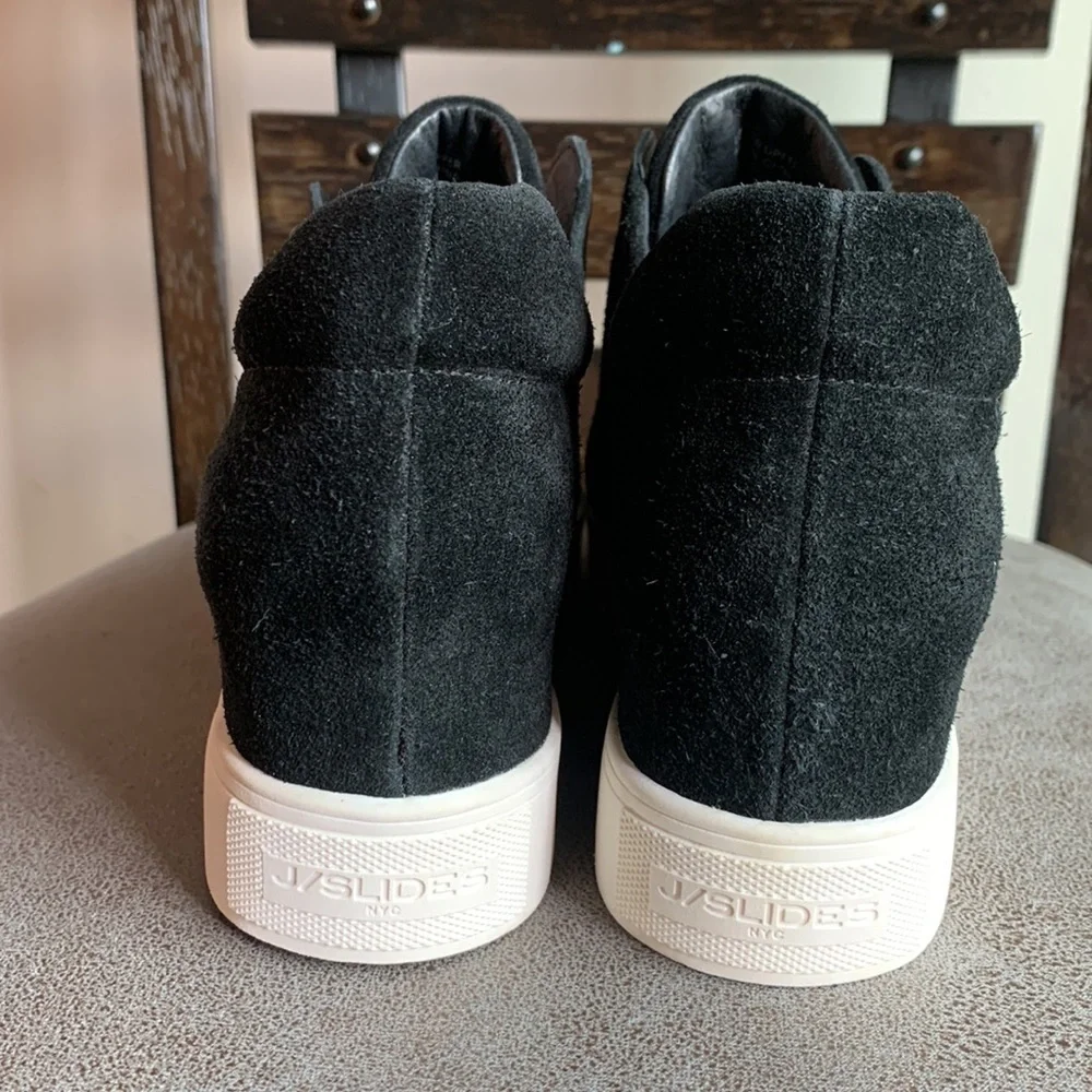 J Slides NYC Starr Black Platform Shoes Sz 10